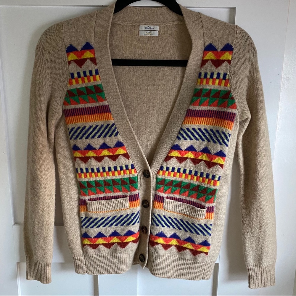 Madewell Wool Geometric Print Cardigan